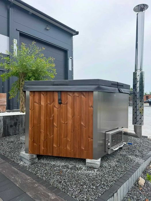 Balia ogrodowa sześciokąt Hydromasaż + Aeromasaż stal nierdzewna