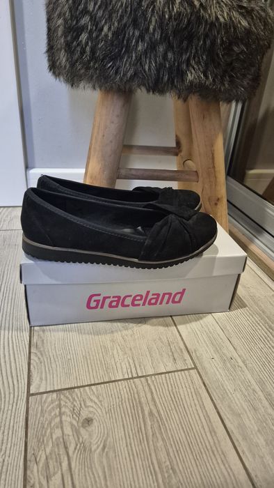 Czarne balerinki roz. 37 baleriny graceland deichman