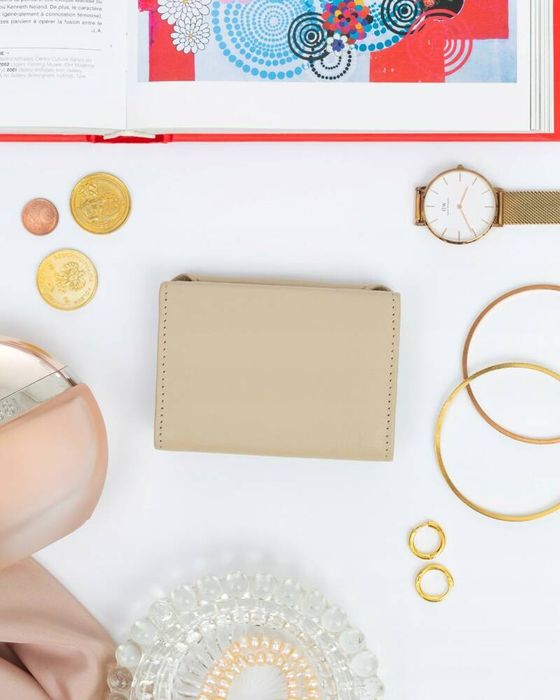 mały portfel damski na zatrzask ze skóry naturalnej - rovicky