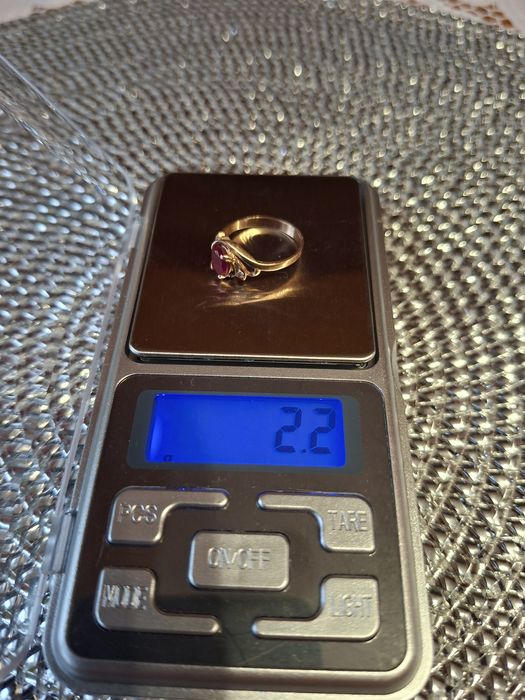 Pierścionek 585 z Czerwonym Oczkiem