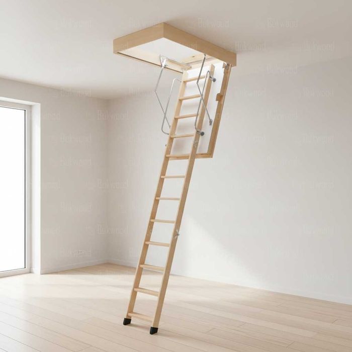 Сходи на горище 120×80 — до 340 см, теплий люк Bukwood / OMAN