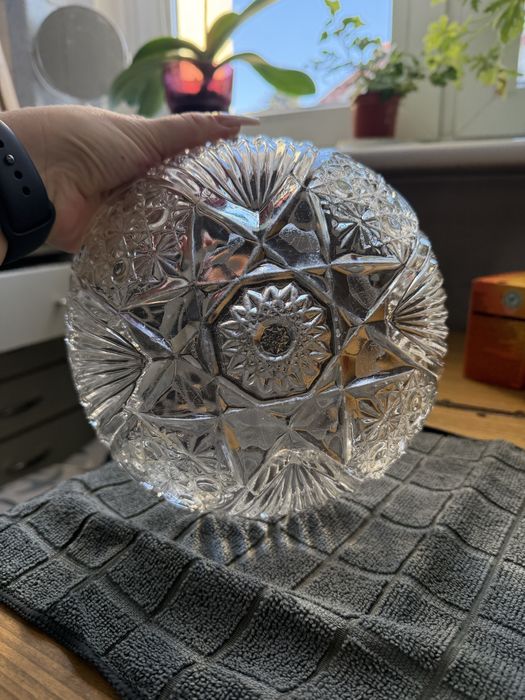 Piękna kryształowa misa PRL