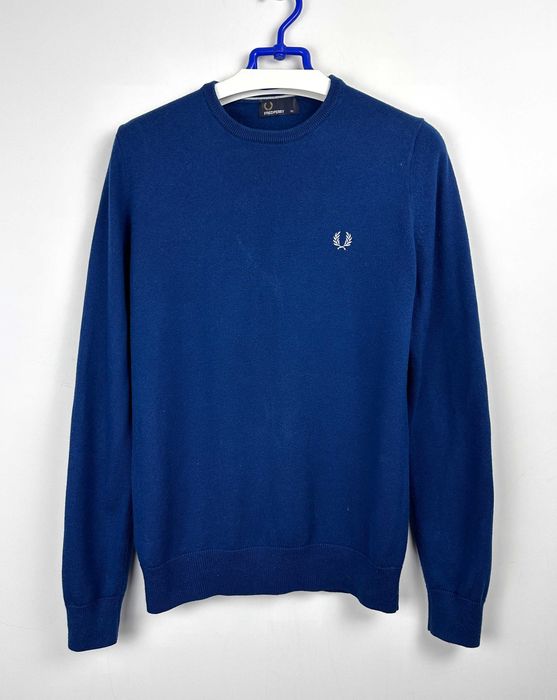 Sweter wełniany FRED PERRY casual chabrowy S