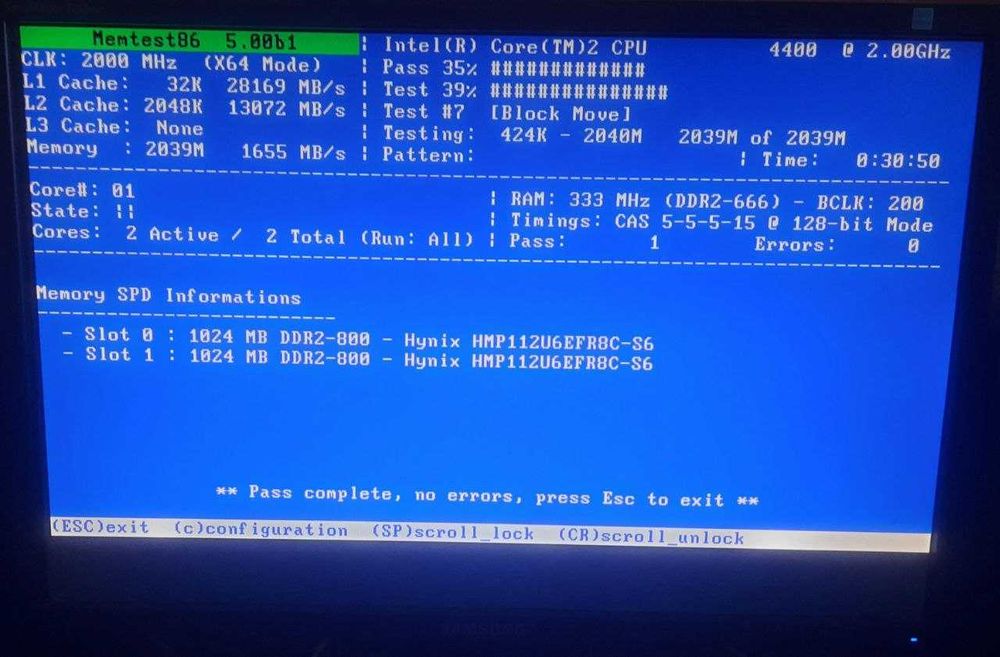 775 ASUS P5GС-MX/1333 + Core 2 Duo E4400 Box + 2 Gb DDR2 Тест ОК
