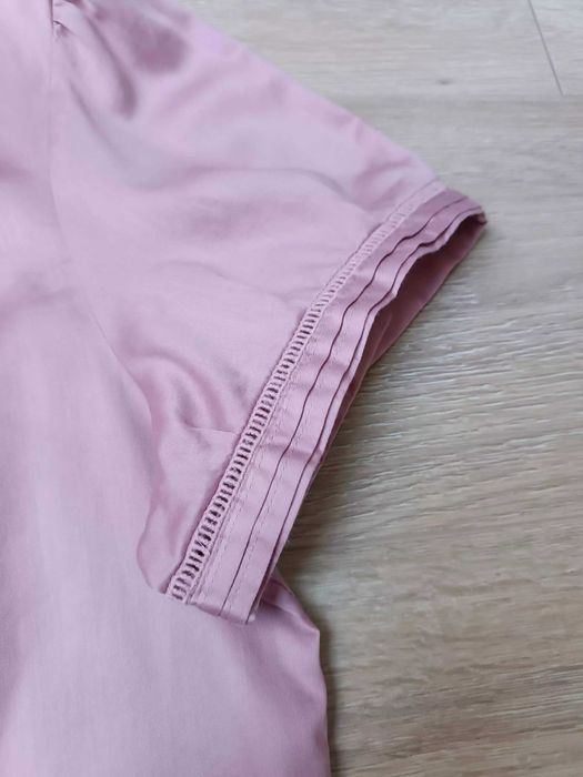 Bluzka półrękawki guziki mereżka zakładki koronka 'New Look' 46