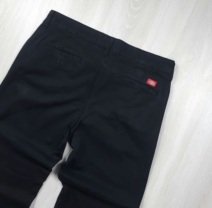 Calça de trabalho Dickies preta para mulher, corte direito, cintura mé