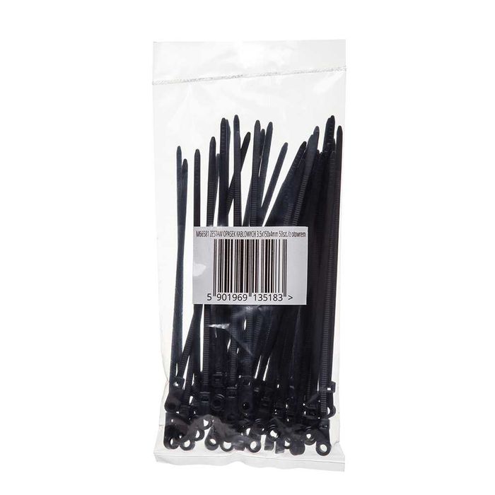 Opaski uciskowe kablowe trytytki 3,5x150x4mm 50sztuk