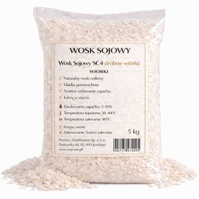 5 kg Wosk Sojowy SC4 bez GMO od SoyWax.pl