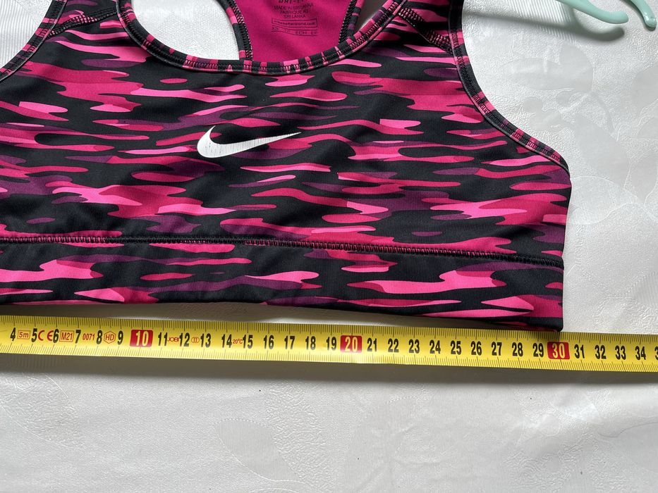 Nike top moro róż markowy logo biustonosz sportowy S
