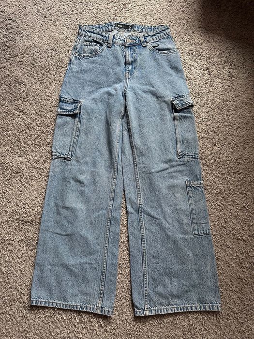 Jeansy cargo jasnoniebieskie