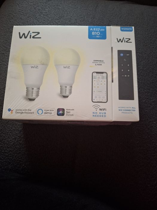 Nowe żarówki WiZ LED 2 szt. + pilot – WiFi, sterowanie głosowe