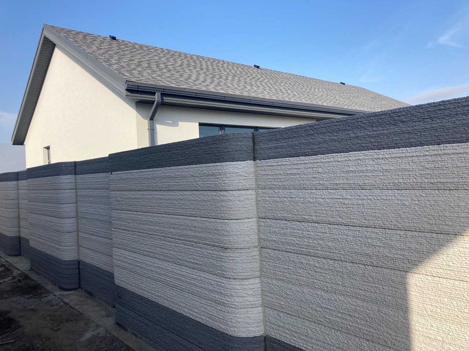 Крафтовий 3D паркан забор бетон Сучасний стиль під ключ Вся Україна