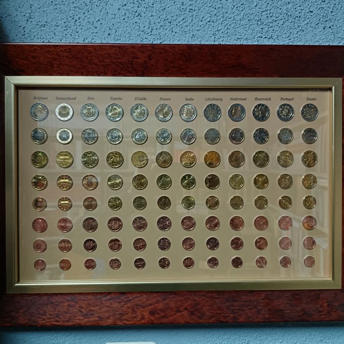 Coleção de 96 moedas de Euro (não circuladas) _ Certificado "Art Gallery"