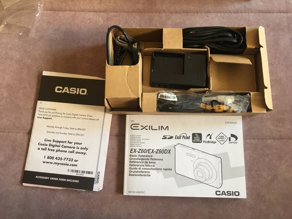 Pudełko akcesoria do aparatu Casio Exlim EX-Z60 ładowarka instrukcja!