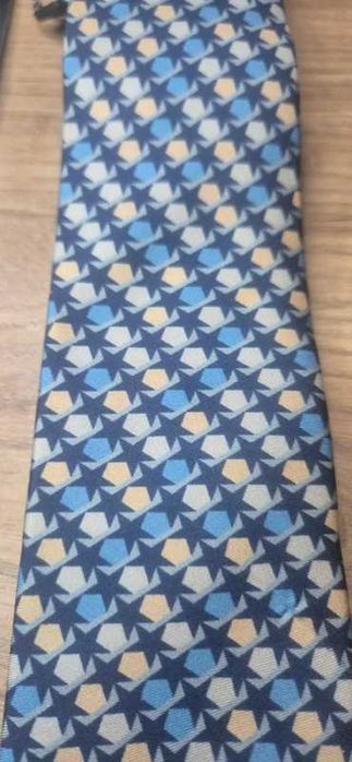 Krawat w granatowe gwiazdki jedwab giacomo conti