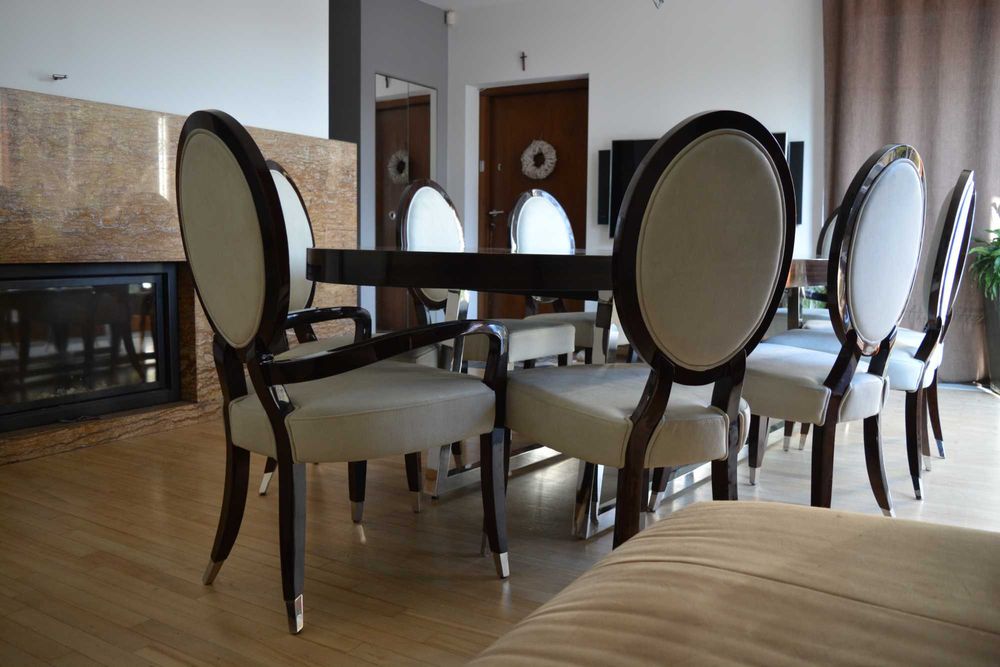 10 krzeseł skórzanych GIORGIO COLLETION + STÓŁ GRATIS