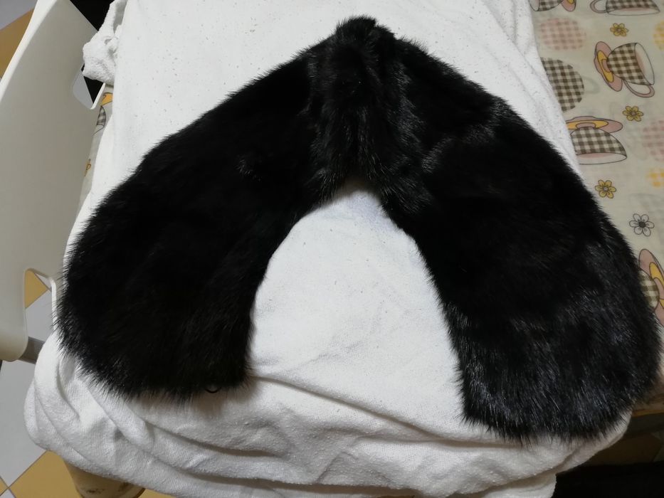 Gola para casaco em pele de coelho Vintage antigo e raro