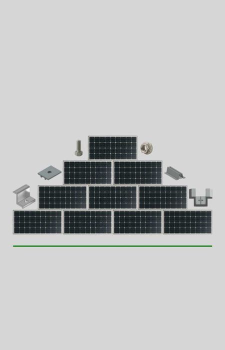 Комплект кріплення для сонячних панелей на 10 панелей піраміда