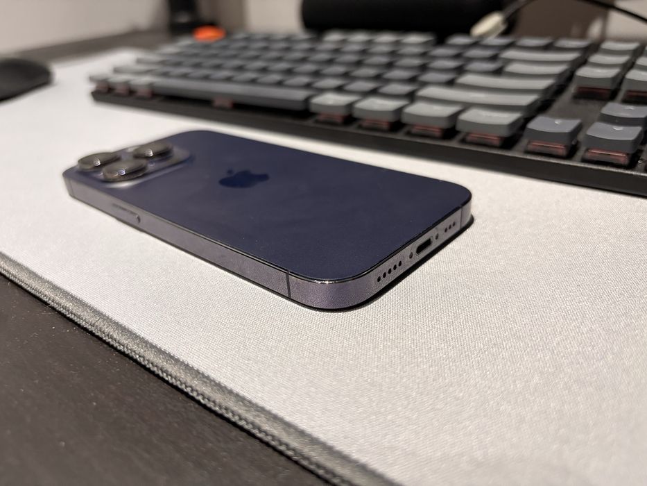 Iphone 14pro 128gb fiolet box 77% bateria case stan idealny