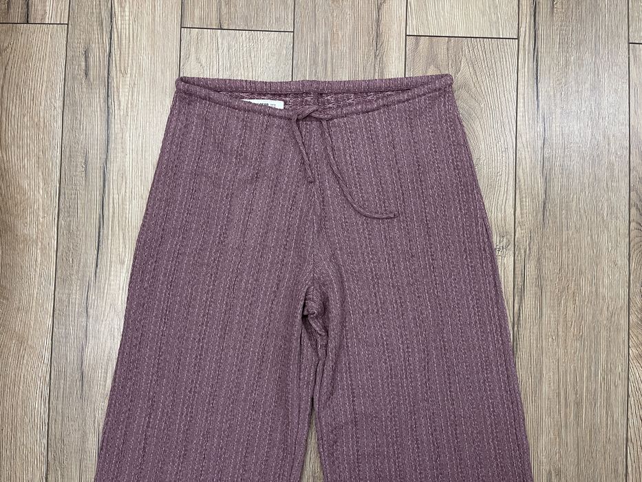 Pull&Bear Spodnie bambula w paski Brudny róż