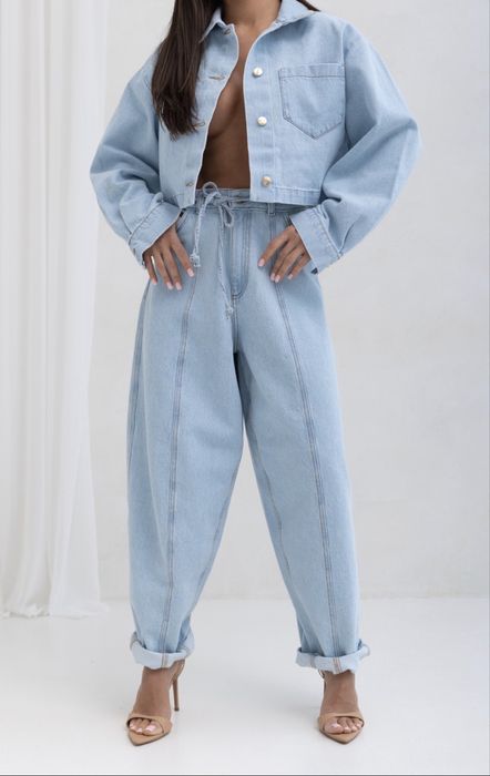 Sempre Tori spodnie  jeasny baby blue Rozmiar 2