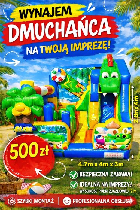 Dmuchańce wynajem zjeżdżalnie dla dzieci