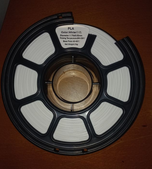 bobine de filamento PLA branco para impressão 3D