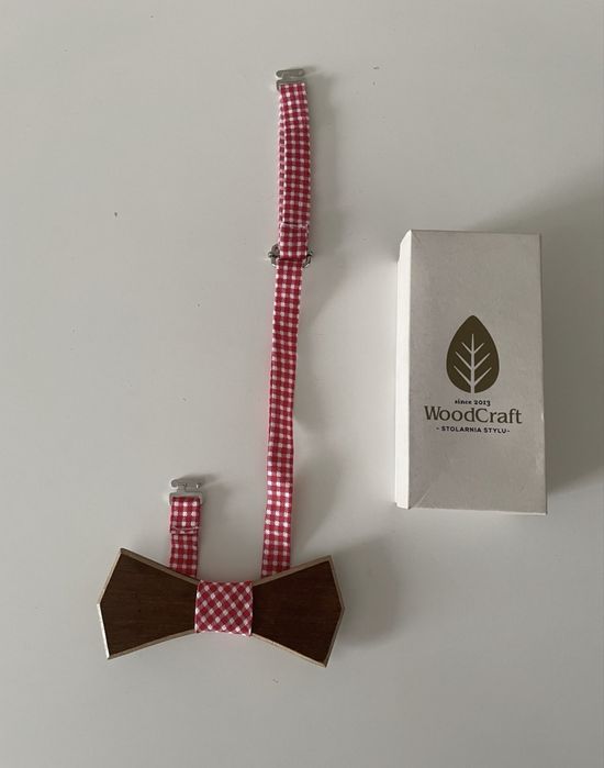 Nowa Drewniana muszka woodcraft stolarnia stylu regulowana muszka