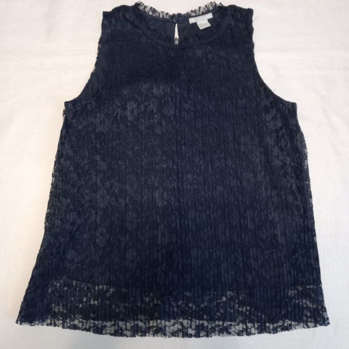 Bluzka damska  koronkowa granatowa H&M - S