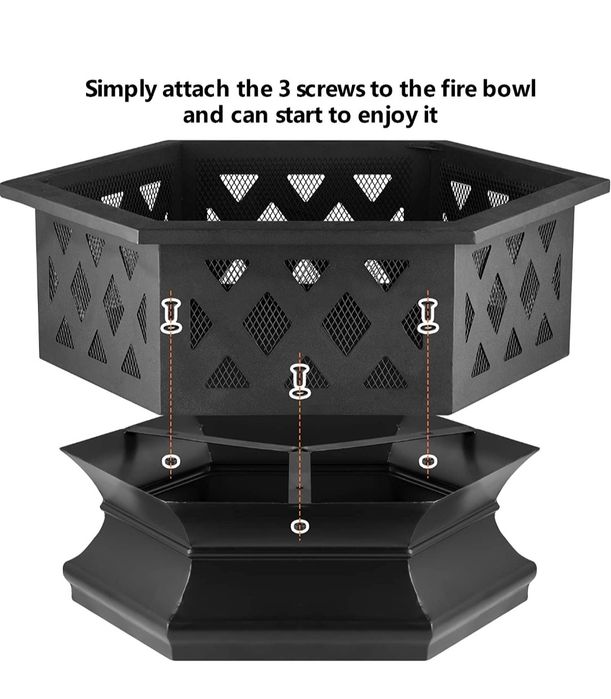 Fogueira exagonal de Jardim 70cm diâmetro