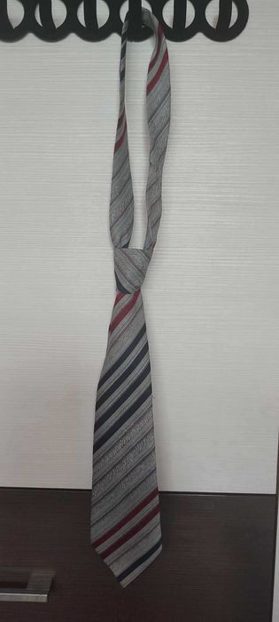 krawat meski szaro-granatowy