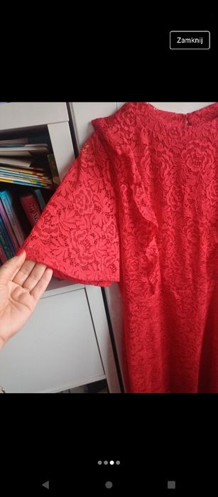 Śliczna czerwona korinkowa sukienka rozmiar XL