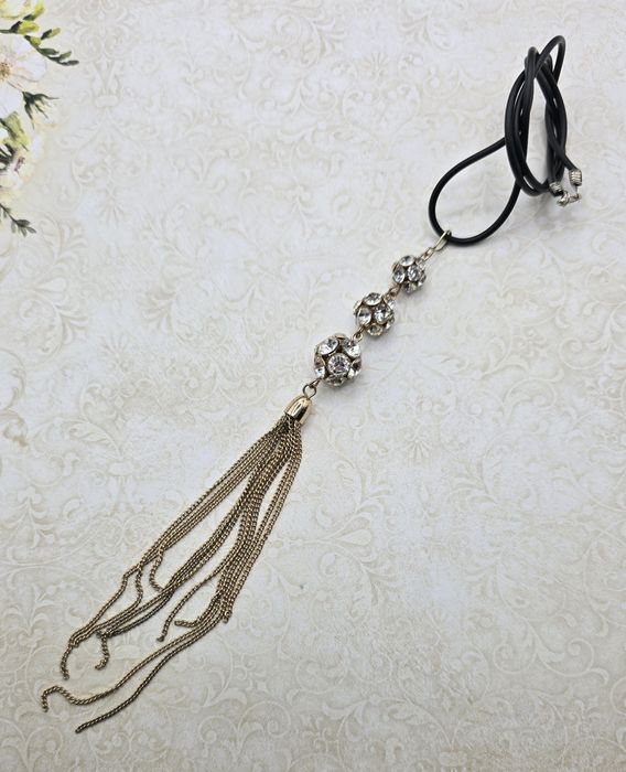 Kryształy kryształki złoty naszyjnik glamour łańcuszki modny glamour