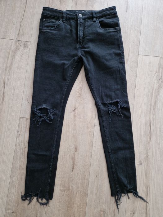 Czarne męski jeansy