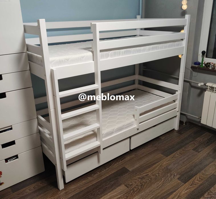 Nowe bezpieczne masywne łóżko piętrowe lite drewno sosnowe dla dzieci