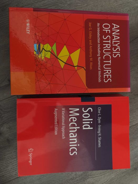 Livros inglês "Solid mechanics" e "Analysis of structures"