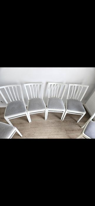 Zestaw 6x krzesła tapicerowane białe