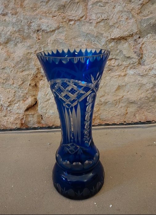 Wazon PRL retro szklany flakon kryształ