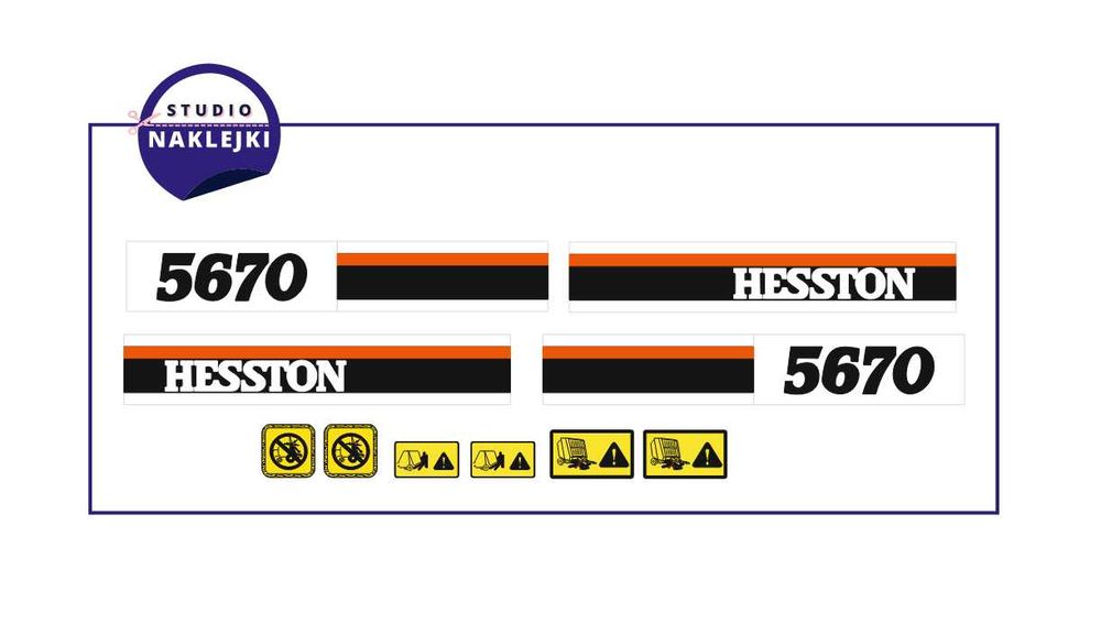 Naklejki Prasa Hesston 5670 Nalepka oklejenie Zestaw