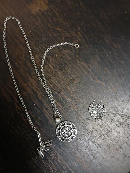 Серебряный амулет. квітка папороті. Срібна підвіска. Срібний ланцюг