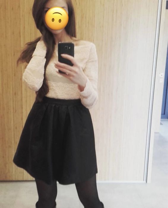 Beżowa koronkowa transparetna bluzka Capsule XS S