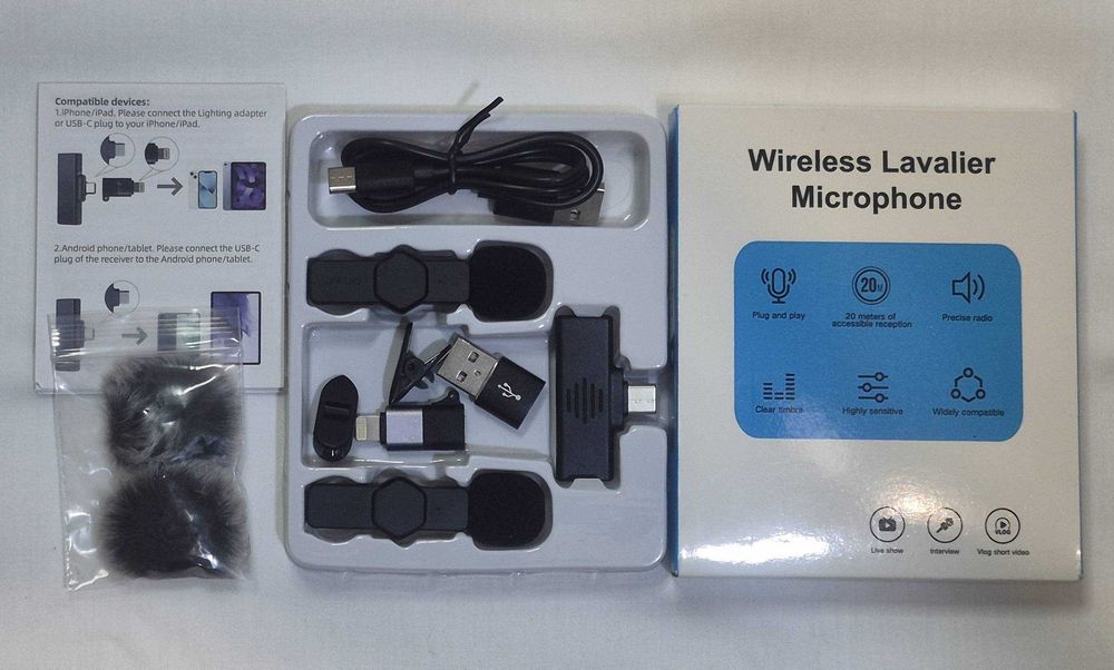 Беспроводной петличный микрофон для iPhone / iPad 2 штуки