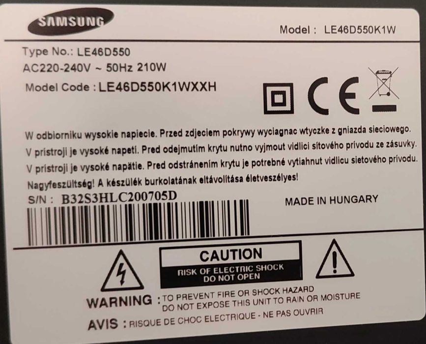 Samsung TV LE46D550K1WXXH