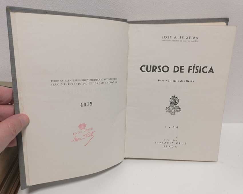 Curso de Física - 6º Ano (1954). De José Augusto Teixeira