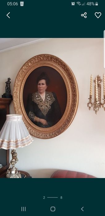 XIX w Portret i Rama Hrabiny Olej na Płótnie 1901 rok Sygnowany !!!