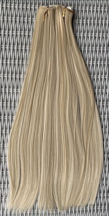 Premium Ultra włosy doczepiane, jasny blond, pasemka, refleksy 38.
