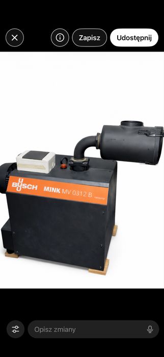 Pompa próżniowa  BUSCH MINK MV 0312 B CNC SERWIS GWARANCJA sucha TOP