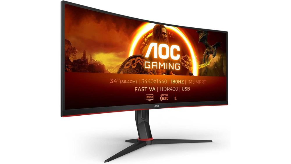 Monitor AOC 34" Ultrawide 180Hz (CU34G2XPD) - NOVO/SELADO