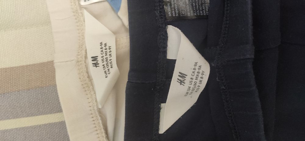 Legginsy bawełna MyBasic i H&M 134 zestaw