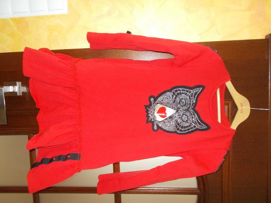 Sukienka czerwona z sówką rozm. 140